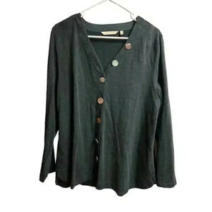 Soft‎ Surroundings Daniella Mixed Button Top Women's Size PXL
